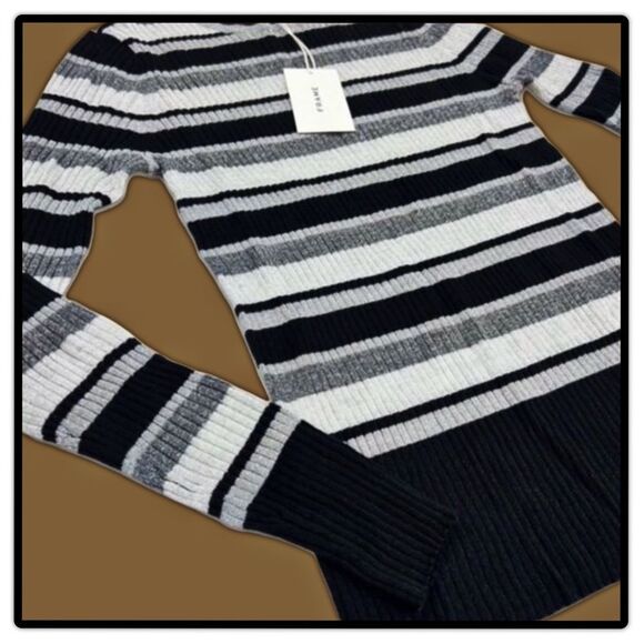 Frame Denim Metallic Striped Rib Knit Sweater - Picture 6 of 16